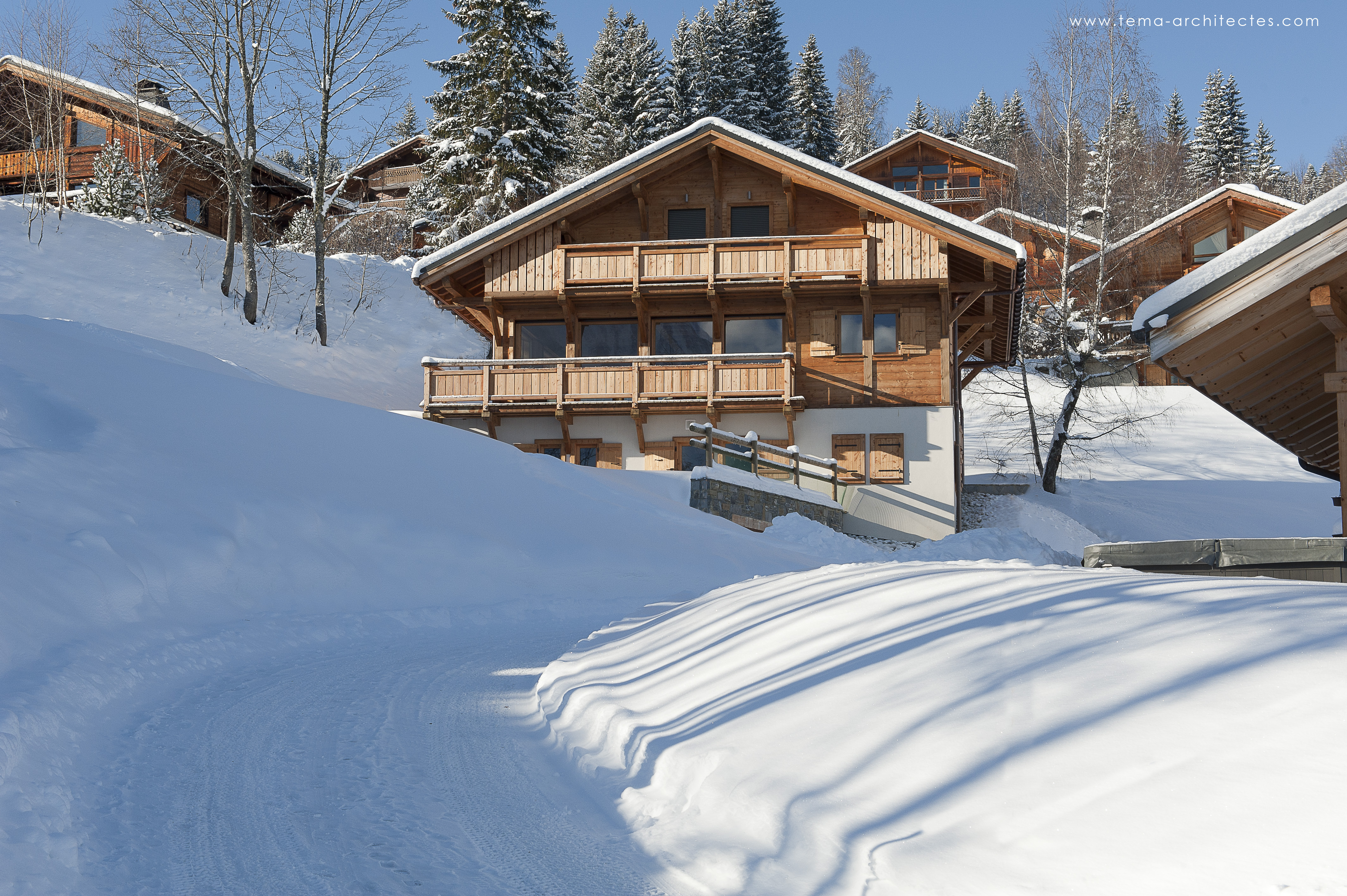 03-Extérieur jour neige Chalet Saint-Gervais-les-Bains Tema Architectes